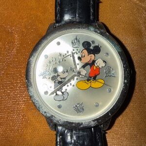 Limited Release Mickey Mouse Black Leather Strap Watch